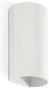 Aplica perete aluminiu striat alb, 2xGU10, SOLE round