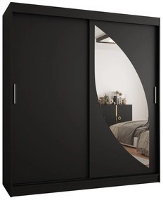 Dulap de haine 180 cm Milain (Negru). 1126006