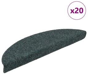 vidaXL Covorașe autoadezive pentru scări, 20 buc., 56x17x3 cm, semirotunde, verzi