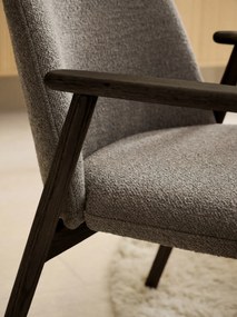 MAZZONI EXPORT RODERIC Maro Taupe (Monza 40)/cadru stejar lăcuit afumat (nuanță nuc) - SCAUN DE LEMN BOUCLÉ PENTRU SUFRAGERIE LIVING BUCĂTĂRIE