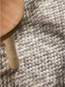 Covor gri deschis/crem țesut manual rotund din lână ø 160 cm Lyon Beans – Elle Decoration