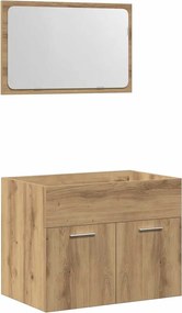 vidaXL Set mobilier de baie, 2 piese, stejar artizanal, lemn prelucrat