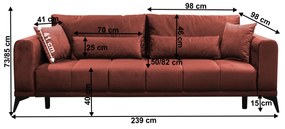 Canapea extensibilă, teracota, GRACE BIG SOFA