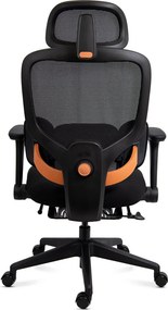 Scaun ergonomic din mesh cu suport lombar reglabil și suport pentru picioare SYYT 9523 negru