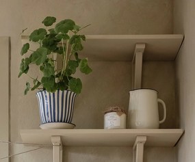 Ghiveci din ceramică pictat manual cu dungi, Ø 22 x H 18,5 cm, albastru, „Miriam"