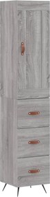 vidaXL Dulap înalt, gri sonoma, 34,5x34x180 cm, lemn prelucrat