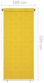 Jaluzea tip rulou de exterior, 100 x 230 cm, galben Galben, 100 x 230 cm