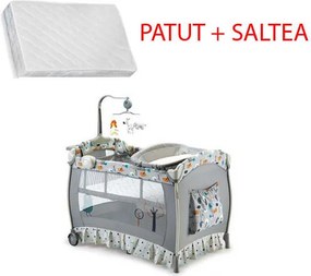 Krausman - Patut Bird Grey DeLuxe + Saltea Cocos Konfort 105*70 cm