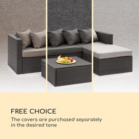 Blumfeldt Theia Lounge, set de mobilă pentru grădină, 5 perne, negru