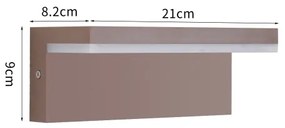 Brilagi - Aplica de perete LED pentru exterior TESSI, 10W/230V, maro, IP54