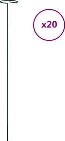 vidaXL Țăruși plante de grădină, 20 buc., verde închis, 61 cm, oțel