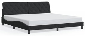3213875 vidaXL Cadru de pat cu lumini LED, negru, 200x200 cm, catifea