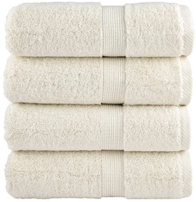 vidaXL Prosoape de baie premium SOLUND, 4 buc., crem, 30x30 cm, 600 g/m²