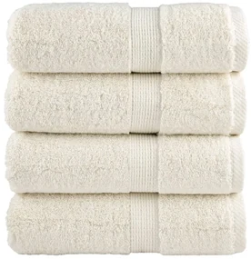 vidaXL Prosoape de baie premium SOLUND, 4 buc., crem, 30x30 cm, 600 g/m²