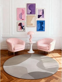 Covor bej țesut manual rotund din lână ø 160 cm Hackney Clarissa – Ted Baker