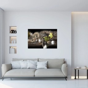 Tablou - Pisica mincinoasă (90x60 cm)