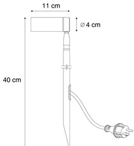 Spot cu țăruș negru 40cm incl. LED reglabil IP65 incl. cablu și ștecher - Carl