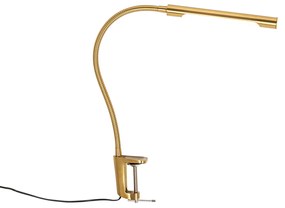 Lampă de birou cu clește alamă incluzând LED cu dimmer tactil - Lionard