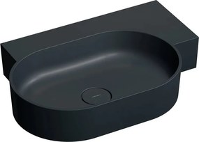 Lavoar suspendat Omnires Ovo M+ finisaj negru lava mat 64.5 cm dreapta