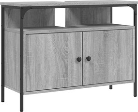 vidaXL Dulap chiuvetă baie, gri sonoma, 80x30x60 cm, lemn prelucrat