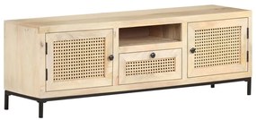 vidaXL Comodă TV, 120x30x40 cm, lemn masiv mango &amp; trestie naturală