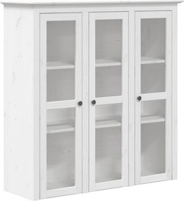 vidaXL Dulap cu uși din sticlă „BODO”, alb, lemn masiv de pin
