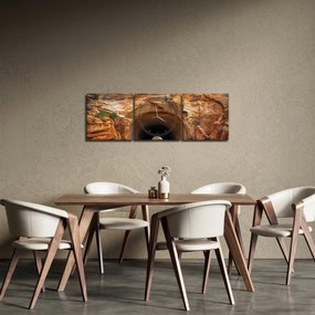 Tablou - tunel în stâncă (cu ceas) (90x30 cm)