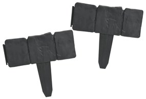 Gard din plastic pentru gradina / gazon aspect piatra, 41 buc., 10 m