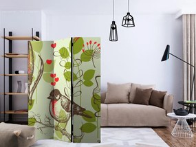 Paravan - Bird and lilies vintage pattern [Room Dividers]