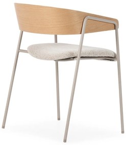 Set de scaune de sufragerie gri deschis/în culoare naturală cu cotiere 2 buc. tapițat Cora – MOME