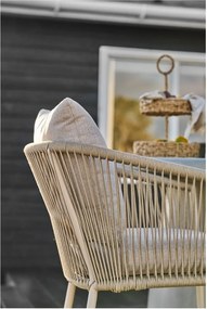 Scaun de grădină bej din metal/capitonat Salerno – House Nordic