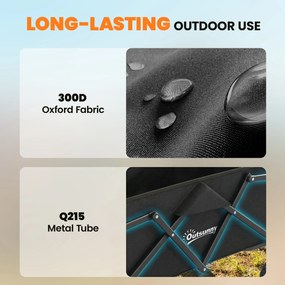 Outsunny Cărucior pentru grădină pliabil cu roți blocabile mâner reglabil suport pentru pahare încărcare 80 kg pentru camping 85x50x99 cm Negru | Aosom Romania