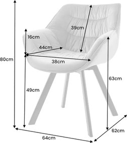Set de 2 scaune pivotante The Dutch Retro, catifea sampanie bej