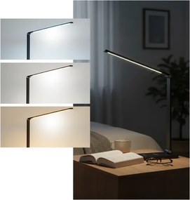 Brilagi - Lampă de birou LED tactilă cu dimmer, încărcare wireless QI, LED/7W/5V 3000/4000/6000K, negru