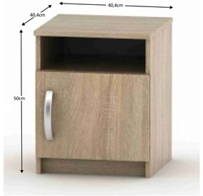 Noptieră BETTY 2, stejar sonoma