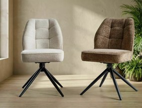 Scaun tapițat John Raven latte 34 / negru mat