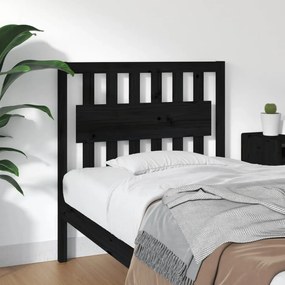 vidaXL Tăblie de pat, negru, 95,5x4x100 cm, lemn masiv de pin