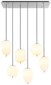 Lustra 6L design modern Blacky I nichel mat