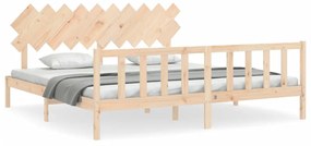 3193486 vidaXL Cadru pat cu tăblie 200x200 cm, lemn masiv de pin