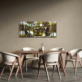 Tablou - Colaj geometric pe fundalul pădurilor nordice (120x50 cm)