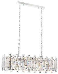 Candelabru suspendat pe lanț CRYSTALLINE 13xE14/40W/230V, crom lucios