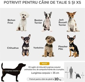 PawHut Cărucior Pliabil pentru Câini cu Acoperiș Reglabil, Geantă și 2 Lese, 82x47x97 cm, Gri | Aosom Romania
