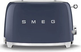 Prajitor de paine SMEG 50's Style TSF01NBEU, 950 W, 2 felii, 6 trepte, Tava pentru firimituri, Cablu integrat, Otel inoxidabil, Albastru inchis