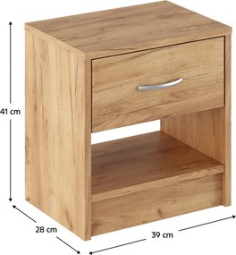 Noptieră, stejar craft auriu, NEA 2 NEW