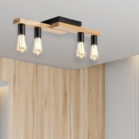 Lustră aplicată MATTE 4xE27/15W/230V negru/stejar