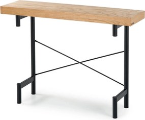Consola INFERNO, stejar/negru, 106x30x77 cm