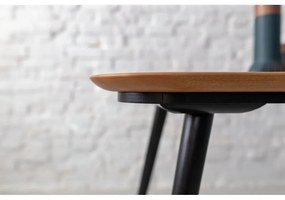 Masă dining din lemn de frasin cu picioare negre Ragaba Contrast, 180 x 90 cm