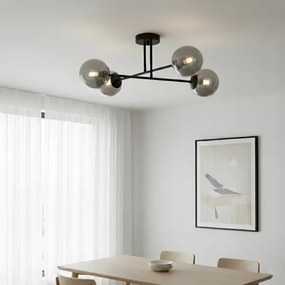 Brilagi - Lustru aplicat MALIVA 4xE14/15W/230V negru/fumuriu