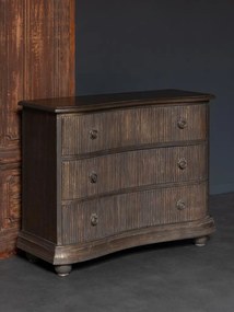 Comoda maro, din lemn de mango, cu 3 sertare, aspect vintage, Giacomo