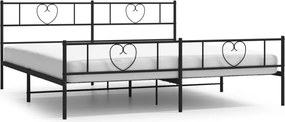 vidaXL Cadru pat fără saltea, tăblie de picioare negru 180x200cm metal